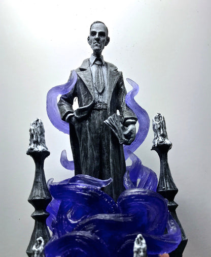 H.P. Lovecraft Statue, designed with Abigail Larson, Purple Tentacles