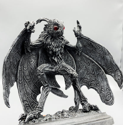 Mothman Statue, Hand Painted Resin Sculpture | Cryptozoology Creature Figurine | Urban Legend Moth Man Monster Figurine, Horror Art Decor