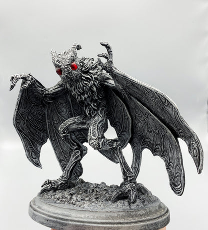 Mothman Statue, Hand Painted Resin Sculpture | Cryptozoology Creature Figurine | Urban Legend Moth Man Monster Figurine, Horror Art Decor
