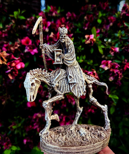 Triumph of Death: Grim Reaper on Skeletal Horse Statue, Hand Painted Resin Figurine, Horror Art |Gift for Gothic and Dark Fantasy Collectors