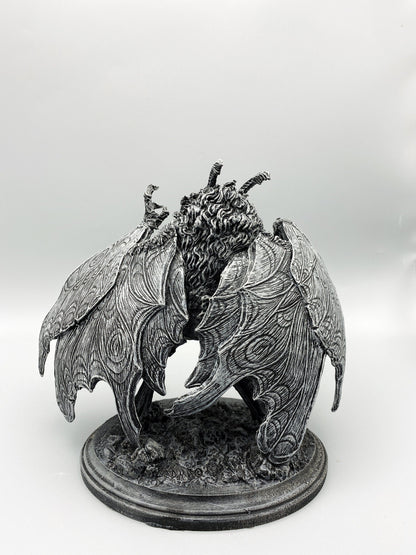 Mothman Statue, Hand Painted Resin Sculpture | Cryptozoology Creature Figurine | Urban Legend Moth Man Monster Figurine, Horror Art Decor