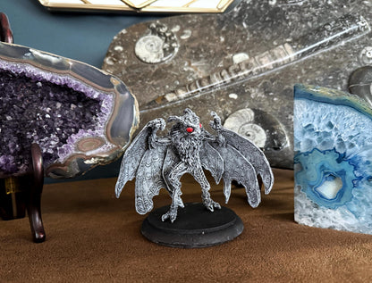 Mothman Statue, Half Scale Resin Sculpture | Cryptozoology Creature Figurine | Urban Legend Moth Man Monster Figurine, Horror Art Decor