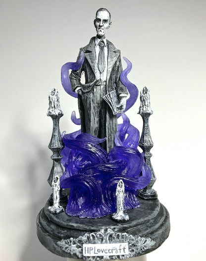 H.P. Lovecraft Statue, designed with Abigail Larson, Purple Tentacles