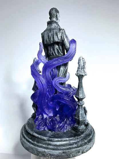 H.P. Lovecraft Statue, designed with Abigail Larson, Purple Tentacles