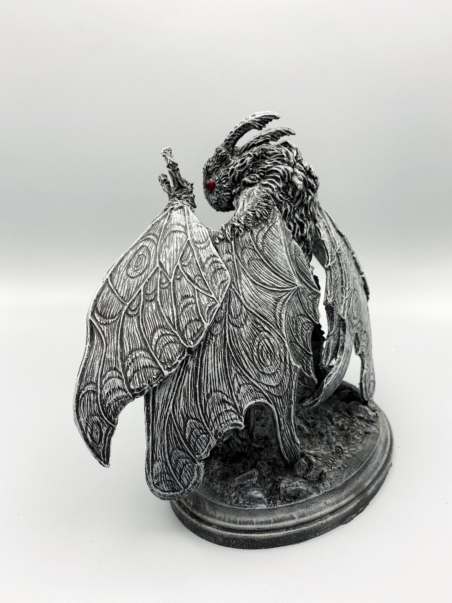Mothman Statue, Hand Painted Resin Sculpture | Cryptozoology Creature Figurine | Urban Legend Moth Man Monster Figurine, Horror Art Decor