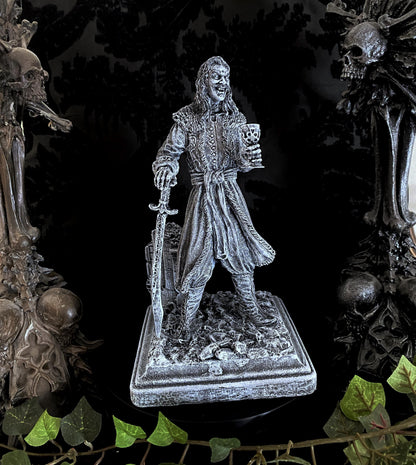 Dracula: Vlad the Impaler Statue, Hand Painted Resin Sculpture | Legendary Vampire Figurine |Undead Vlad Tepes |Gothic Gift and Spooky Decor