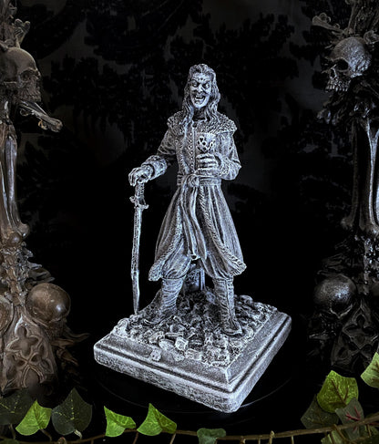 Dracula: Vlad the Impaler Statue, Hand Painted Resin Sculpture | Legendary Vampire Figurine |Undead Vlad Tepes |Gothic Gift and Spooky Decor
