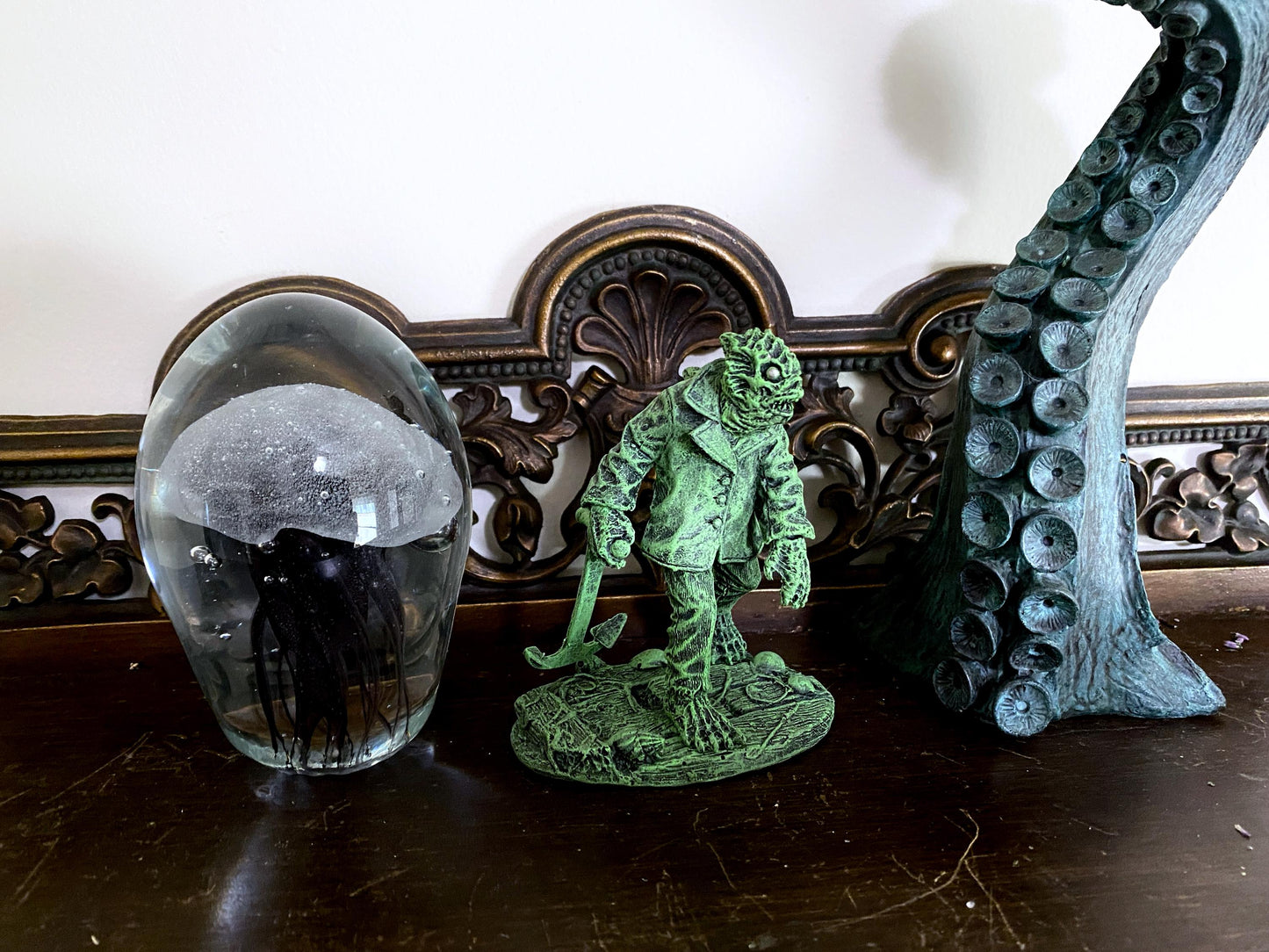 H.P. Lovecraft's Deep One Statue, Resin Sculpture | Cthulhu Mythos Monster Figurine | Lovecraftian  Creature Horror Decor and Gamer Gift