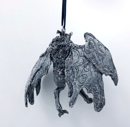 Mothman Ornament, Hand Painted Resin Sculpture | Cryptozoology Creature Figurine | Urban Legend Moth Man Monster Ornament, Horror Art Decor