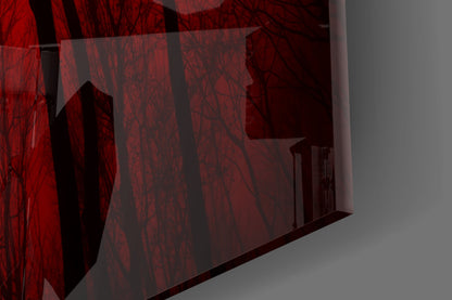 Red Sky Glass Wall Art