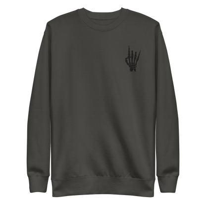 Rock On Skeleton Embroidered Sweatshirt