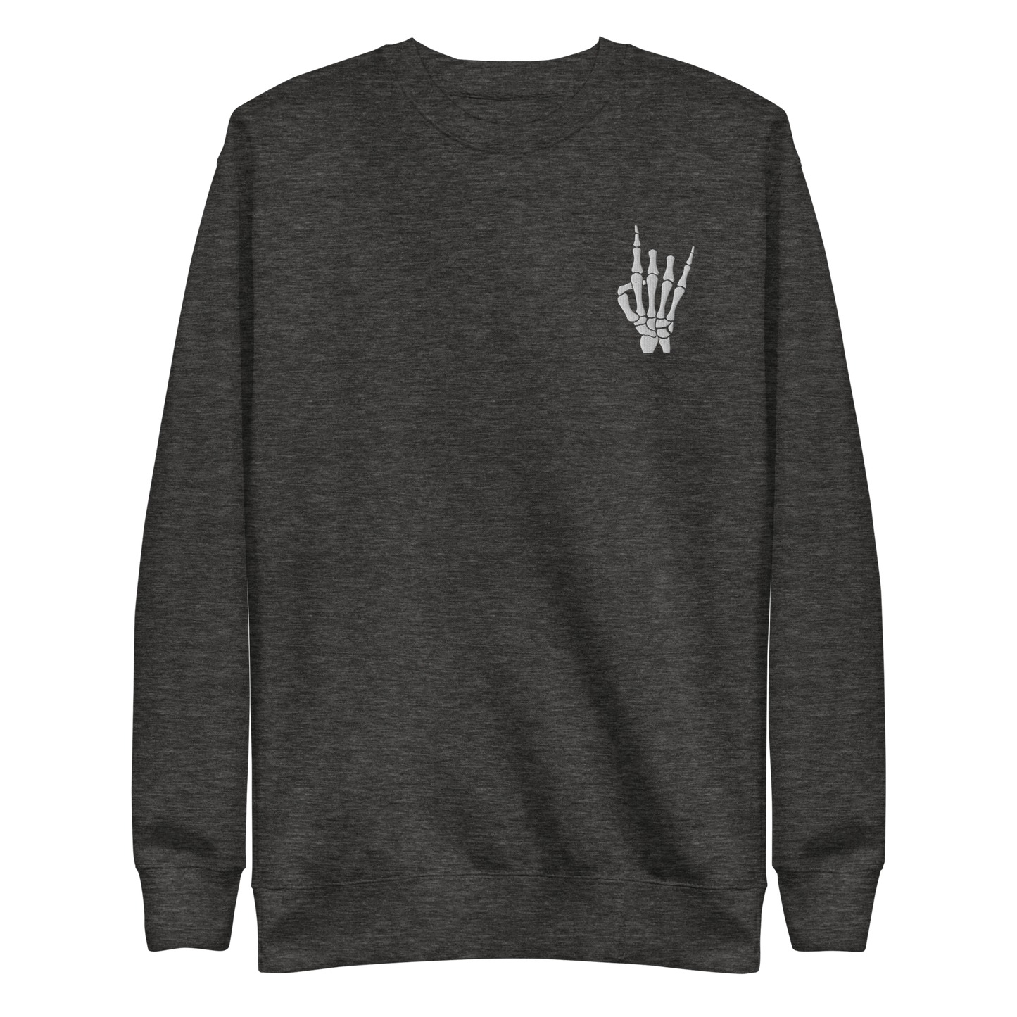 Rock On Skeleton Embroidered Sweatshirt